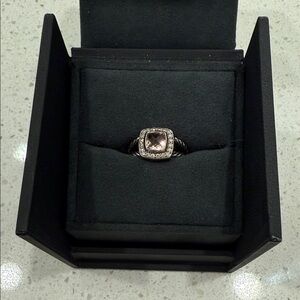 Elegant Silver and Pink Stone Ring